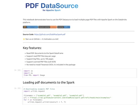 Using Spark-pdf on Databricks Notebook